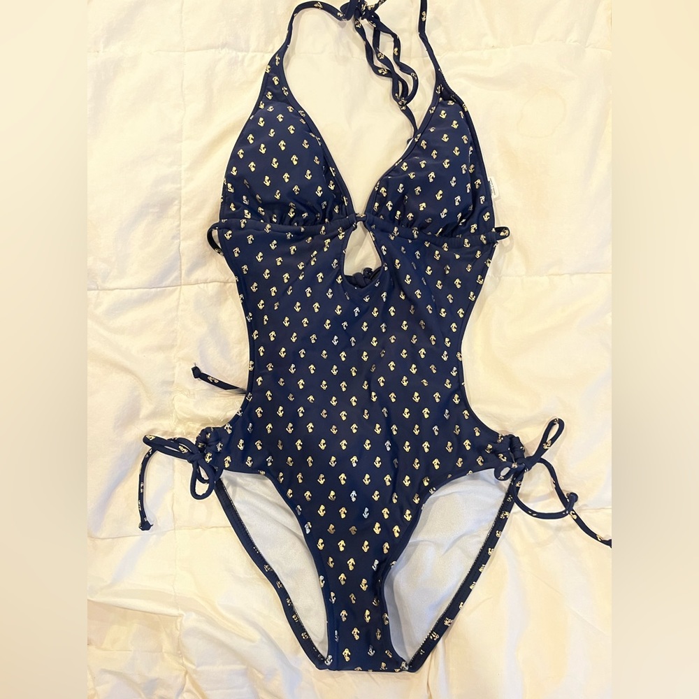 Sexy one piece swim suit with nautical theme
